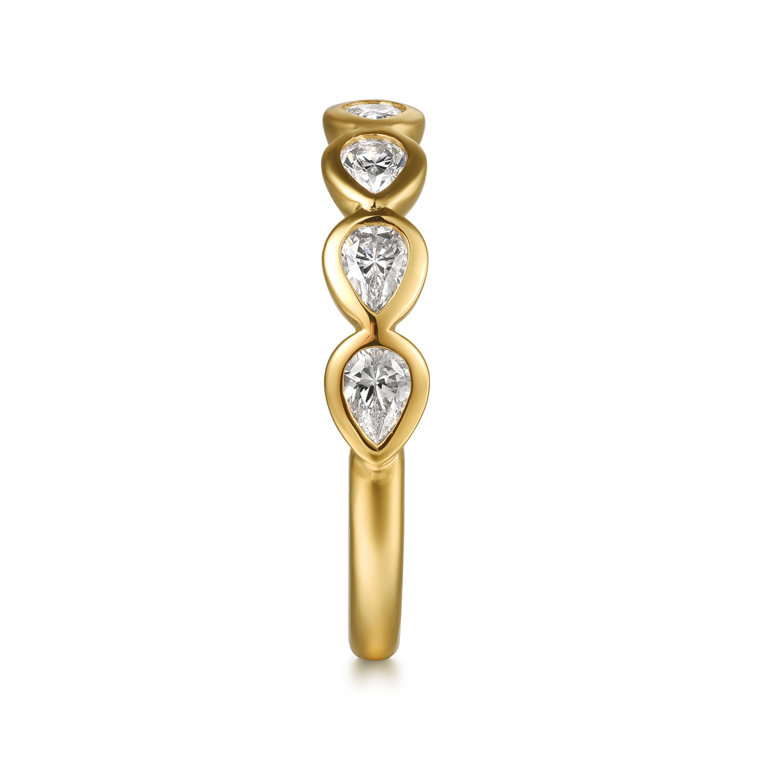 Bezel 7 Stone Diamond Anniversary Band in 14K Yellow Gold, photograph 4