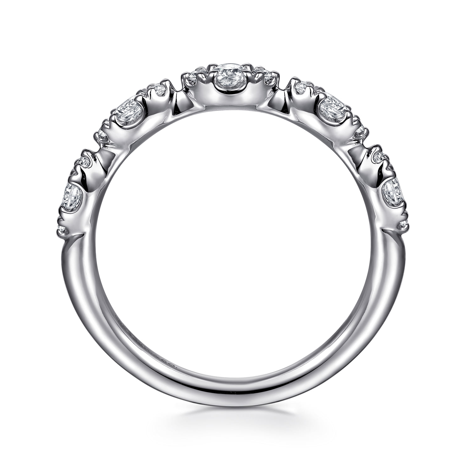 U setting Diamond Anniversary Band in 14K White Gold, photograph 2