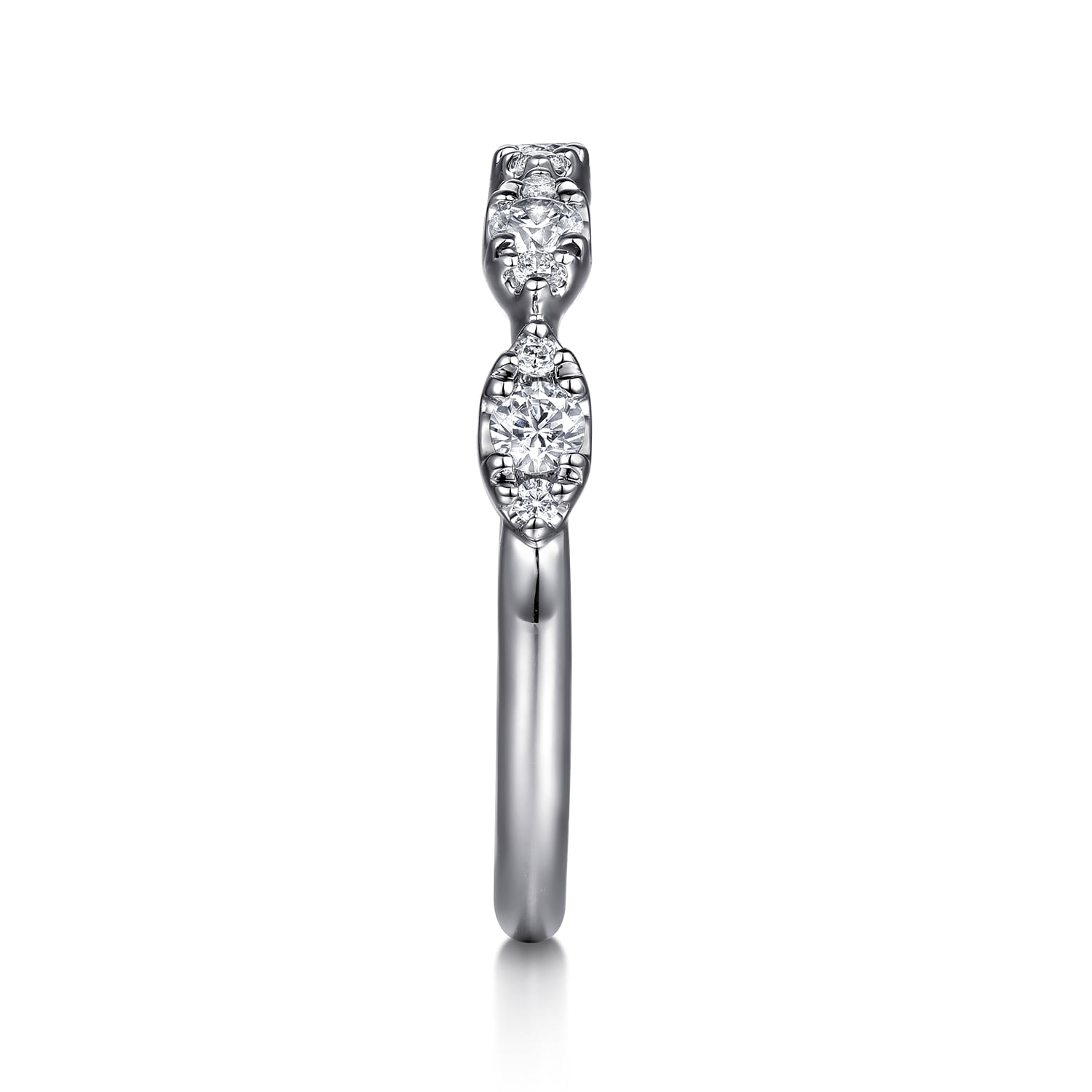 U setting Diamond Anniversary Band in 14K White Gold, photograph 4