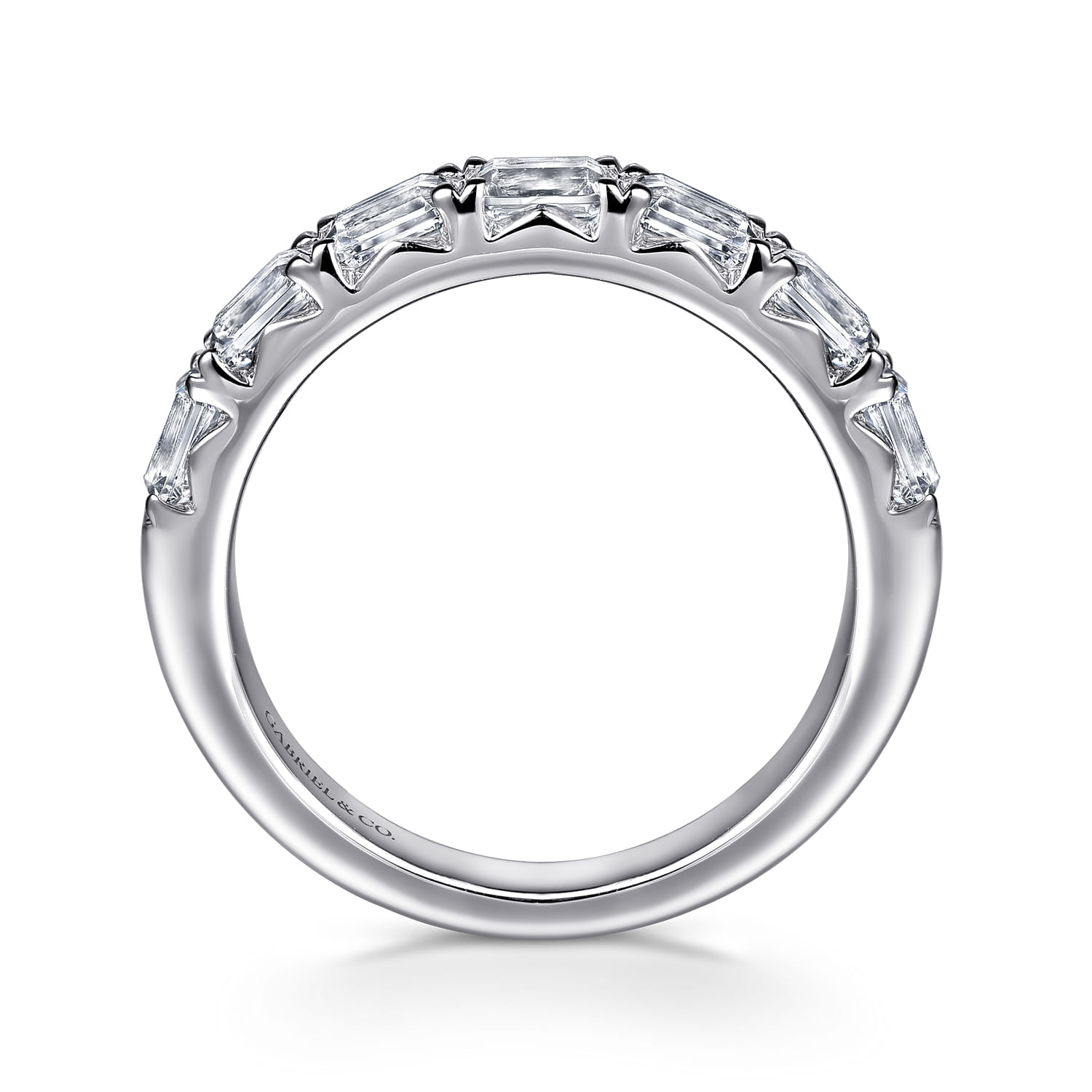 Prong 7 Stone Diamond Anniversary Band in 14K White Gold, photograph 2