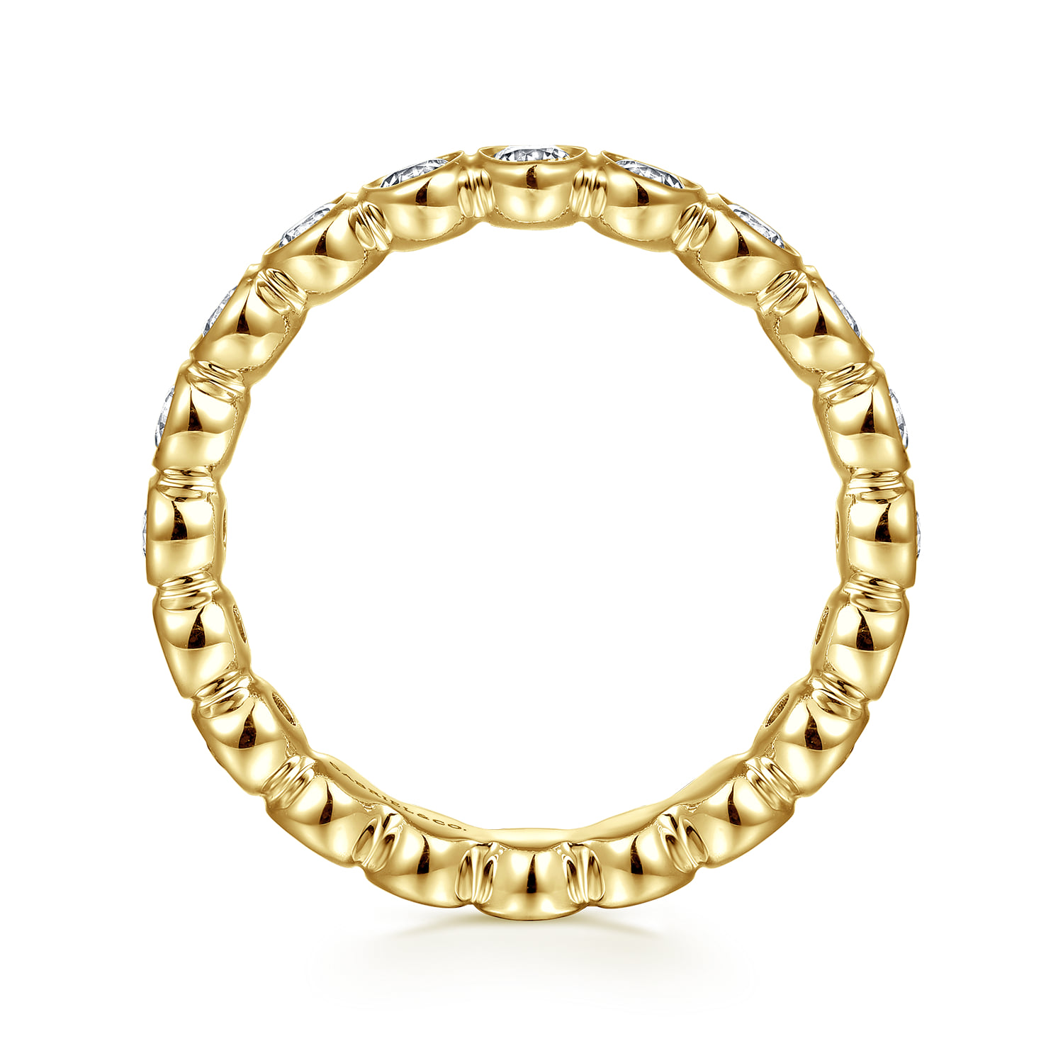 Bezel Diamond Eternity Band in 14K Yellow Gold, photograph 2