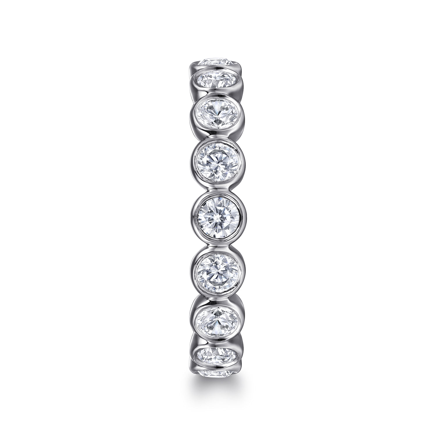 Bezel Diamond Eternity Band in 14K White Gold, photograph 4