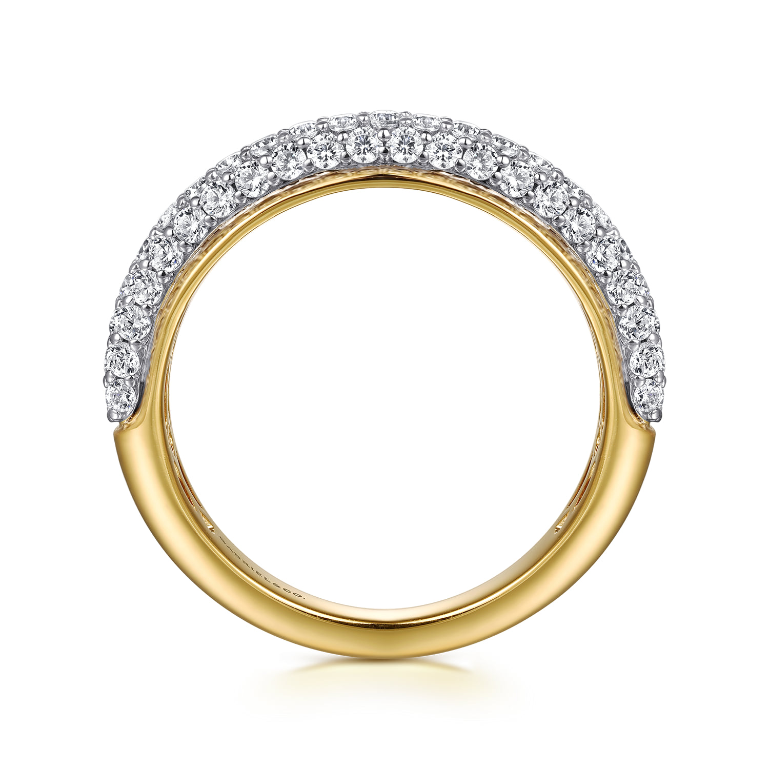 Pave Diamond Anniversary Band in 14K White/Yellow Gold, photograph 2