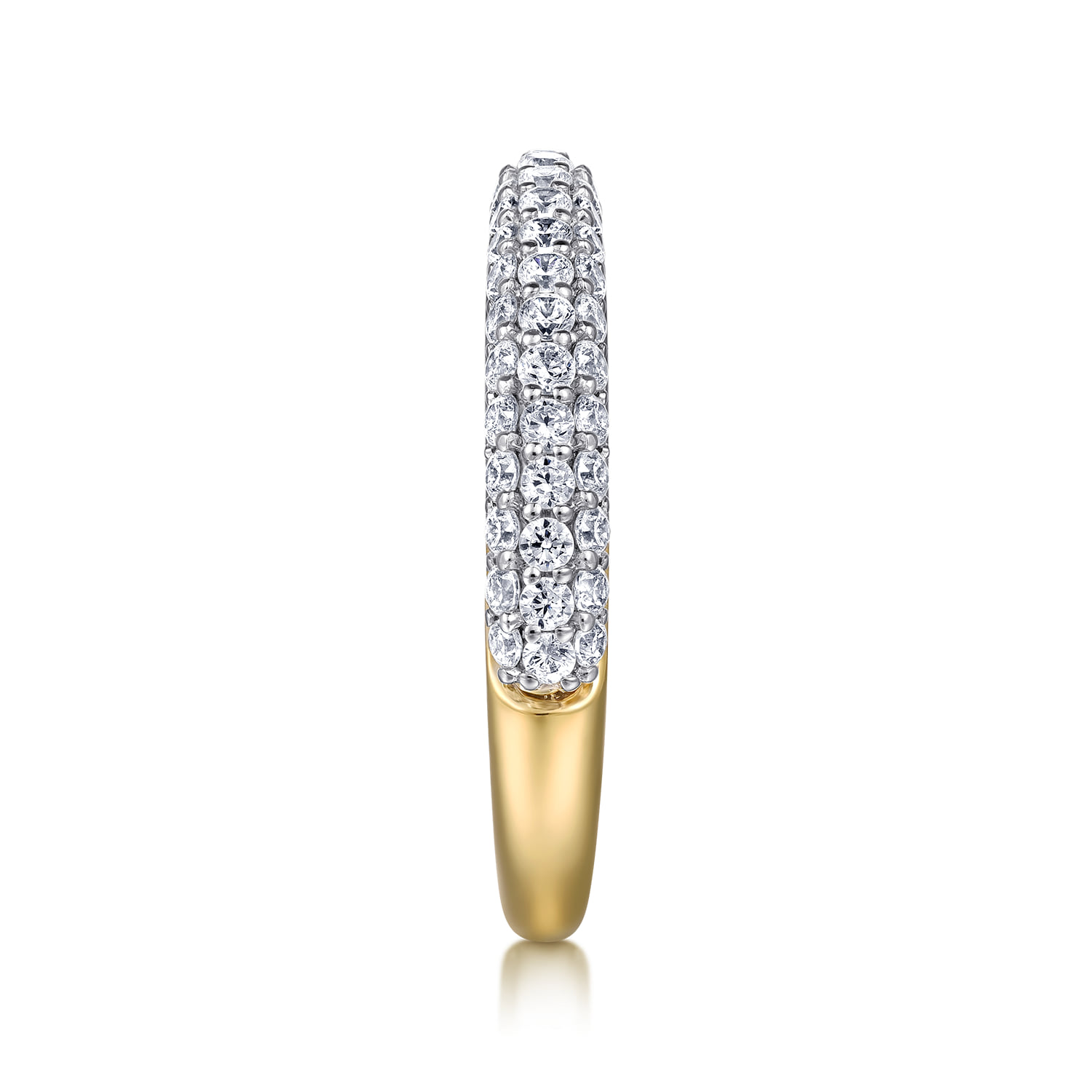 Pave Diamond Anniversary Band in 14K White/Yellow Gold, photograph 4