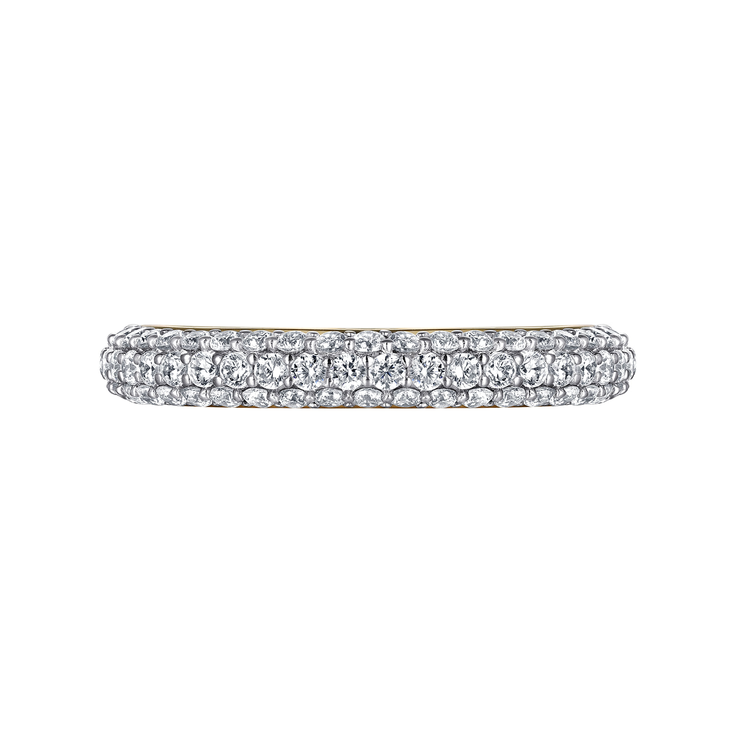 Pave Diamond Anniversary Band in 14K White/Yellow Gold, photograph 6