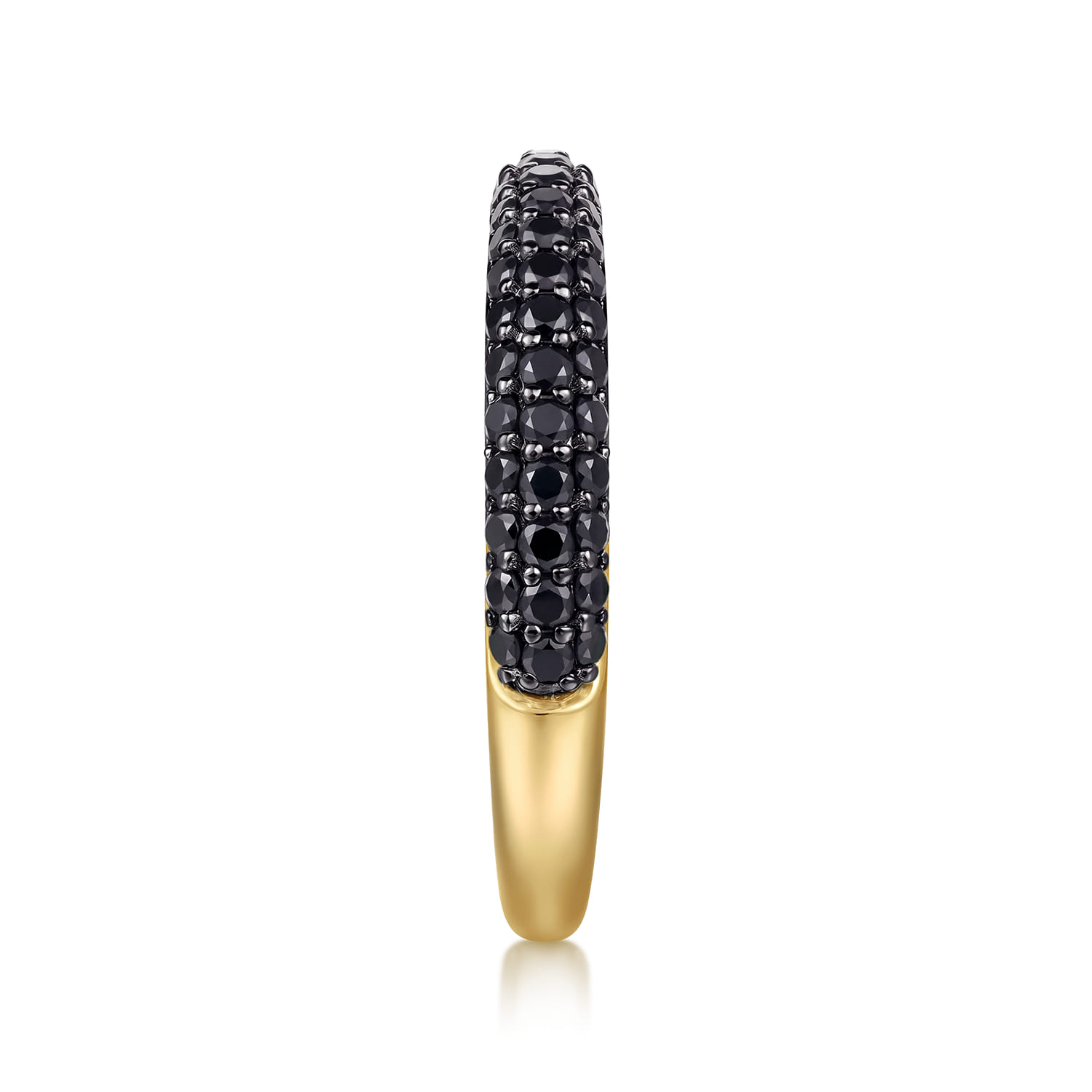 Pave Black Diamond Anniversary Band in 14K Yellow Gold, photograph 4