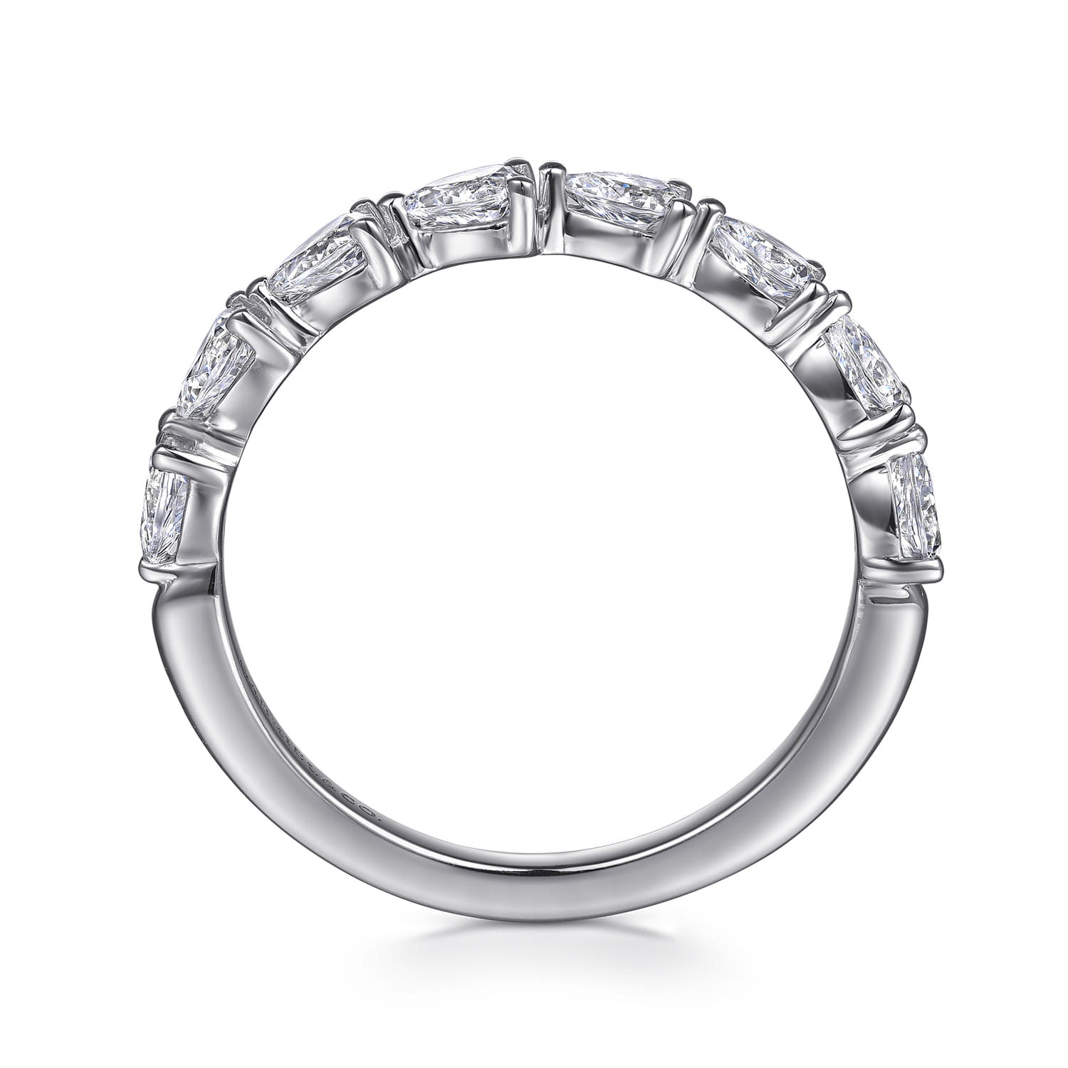 East West Prong Set Diamond Anniversary Band in 14K White Gold, photograph 2