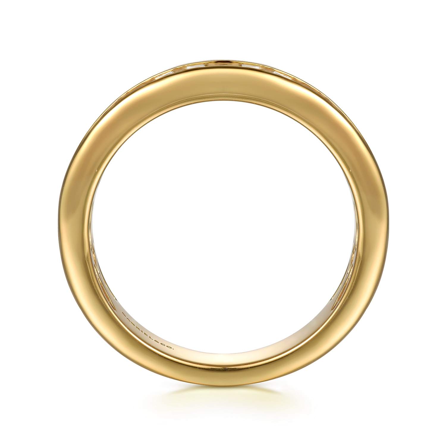 Channel Baguette Diamond Anniversary Band in 14K Yellow Gold, photograph 2