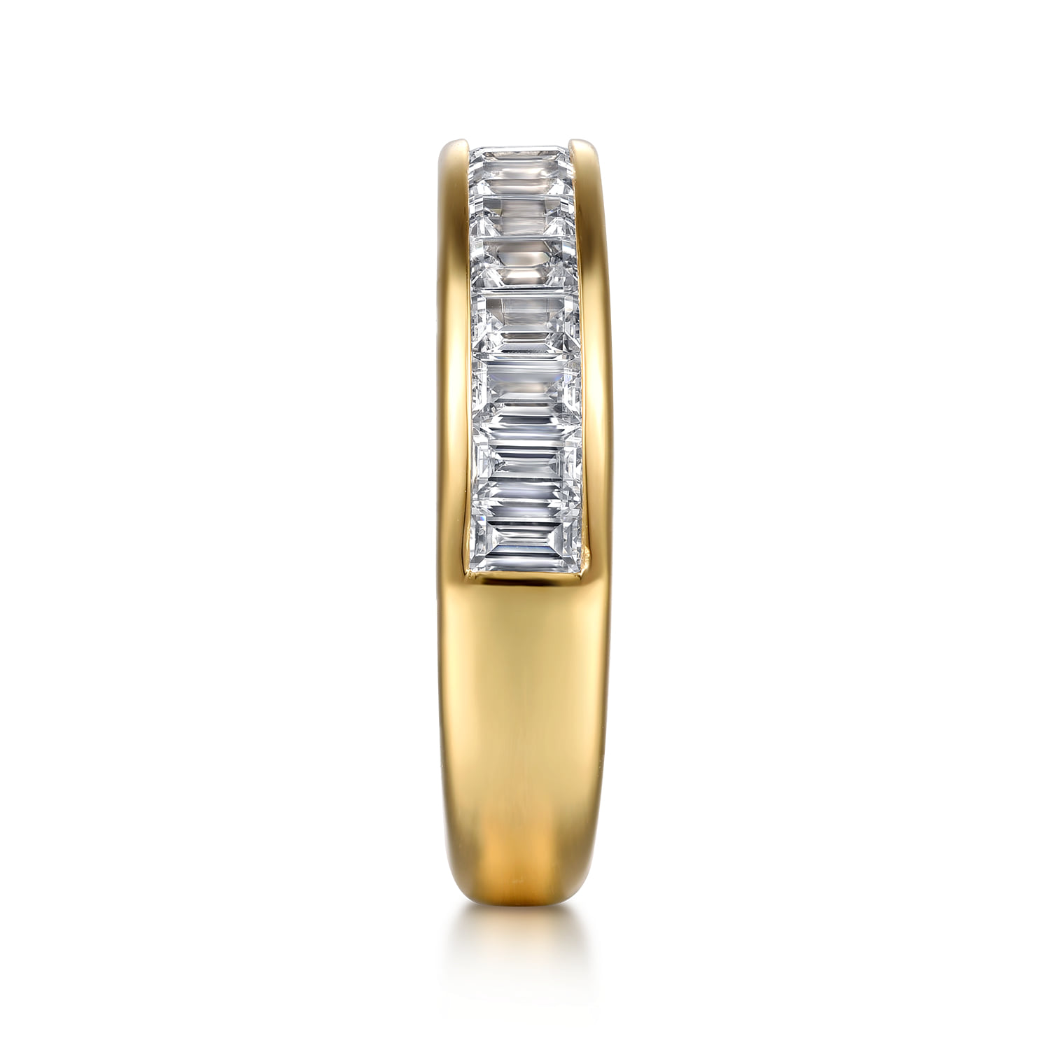 Channel Baguette Diamond Anniversary Band in 14K Yellow Gold, photograph 4
