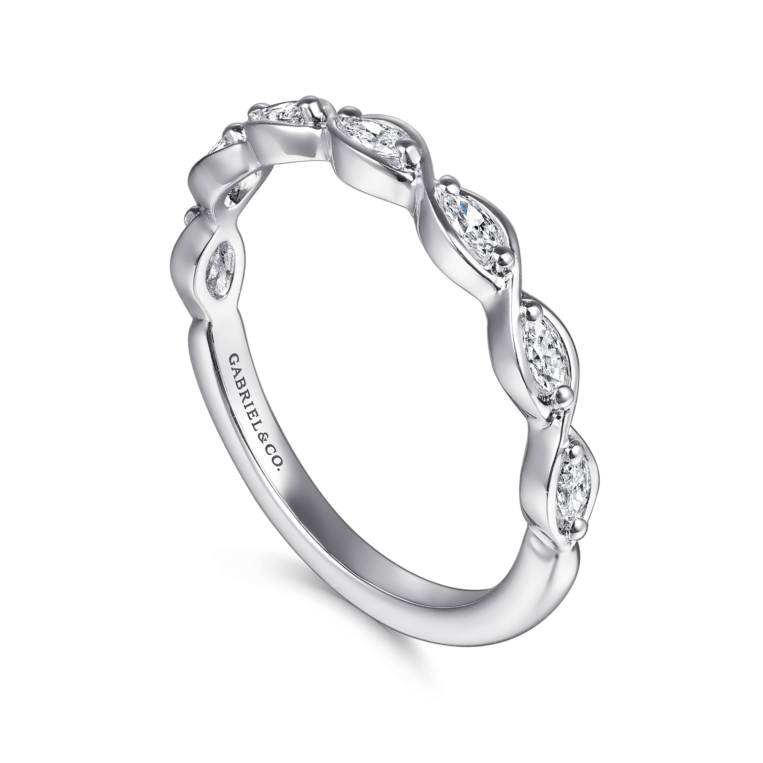 Diamond Anniversary Band in 14K White Gold, photograph 3