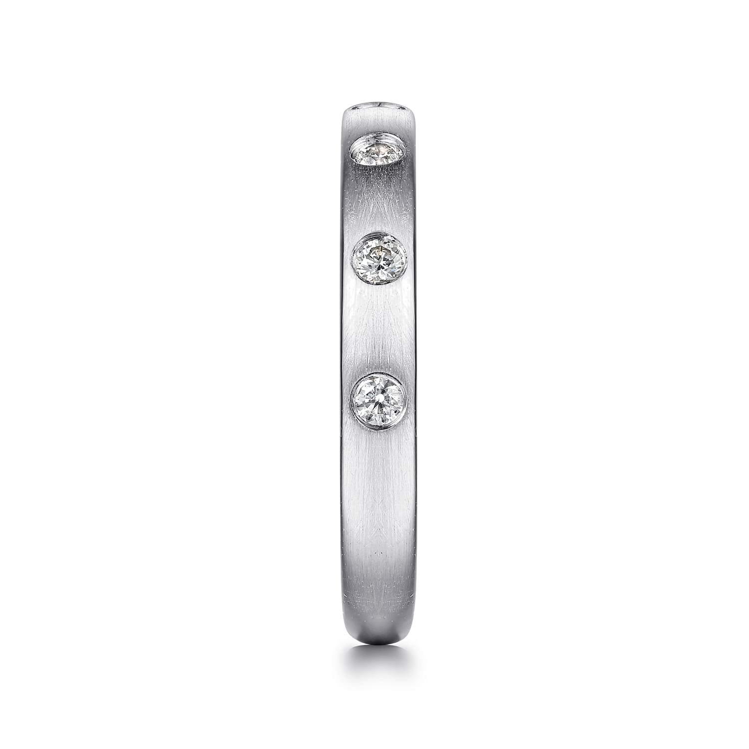 Flush Set 7 Stone Diamond Anniversary Band in 14K White Gold, photograph 4