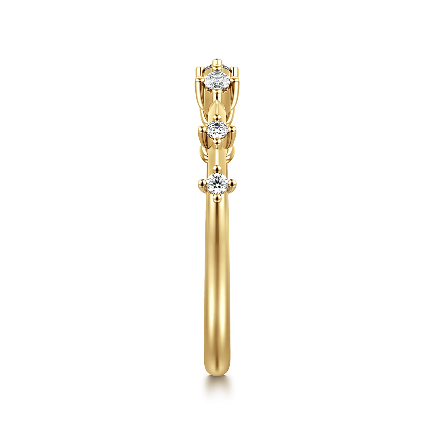and Station Open Diamond Anniversary Band in 14K Yellow Gold, photograph 4