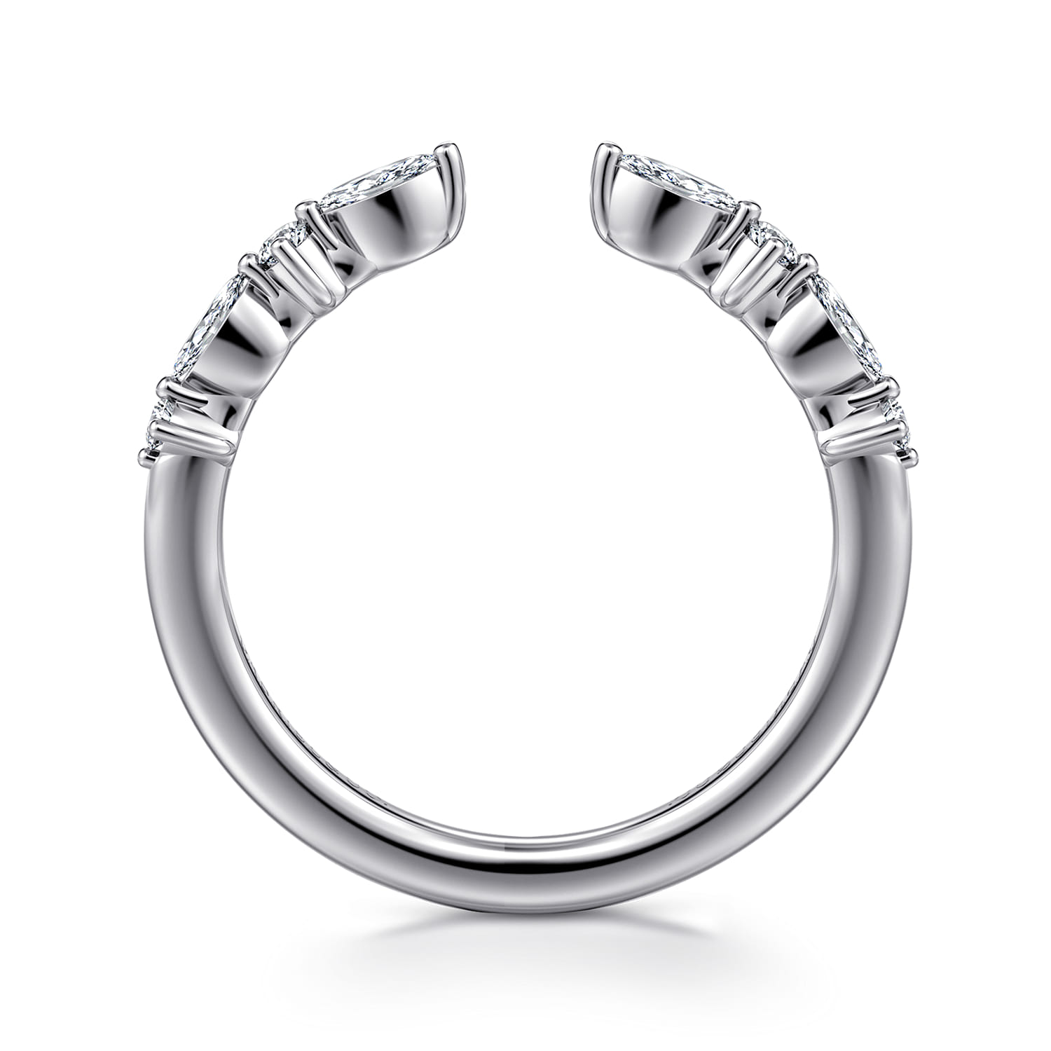 and Open Diamond Anniversary Band in 14K White Gold, photograph 2