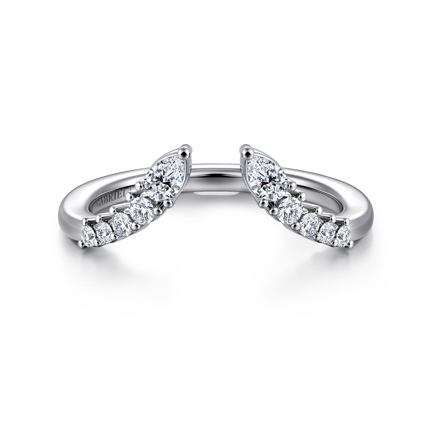 Curved and Diamond Open Anniversary Ring