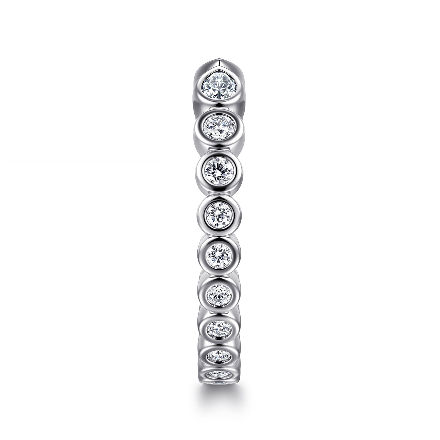 Bezel Set and Open Diamond Eternity Band in 14K White Gold, photograph 4