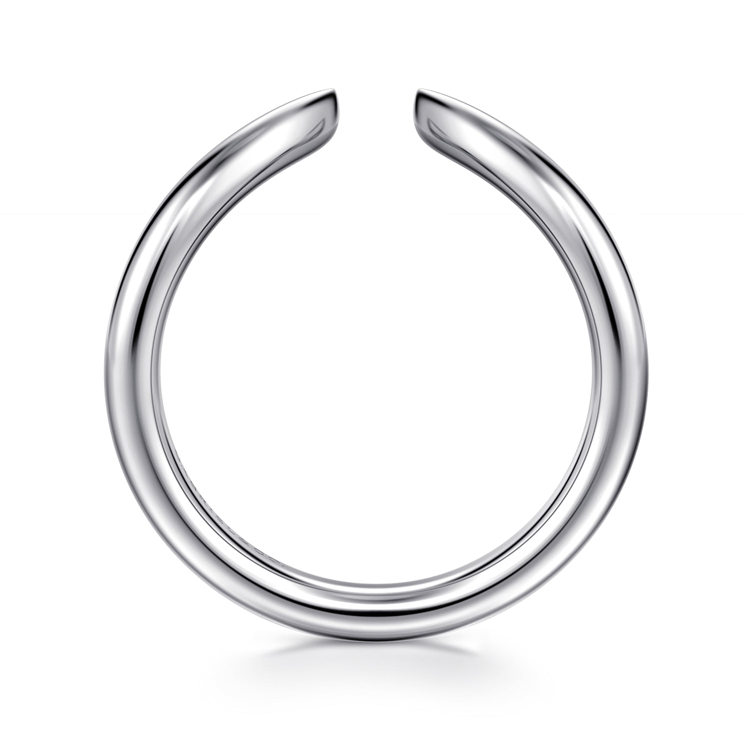 Curved Open Anniversary Band in 14K White Gold, photograph 2