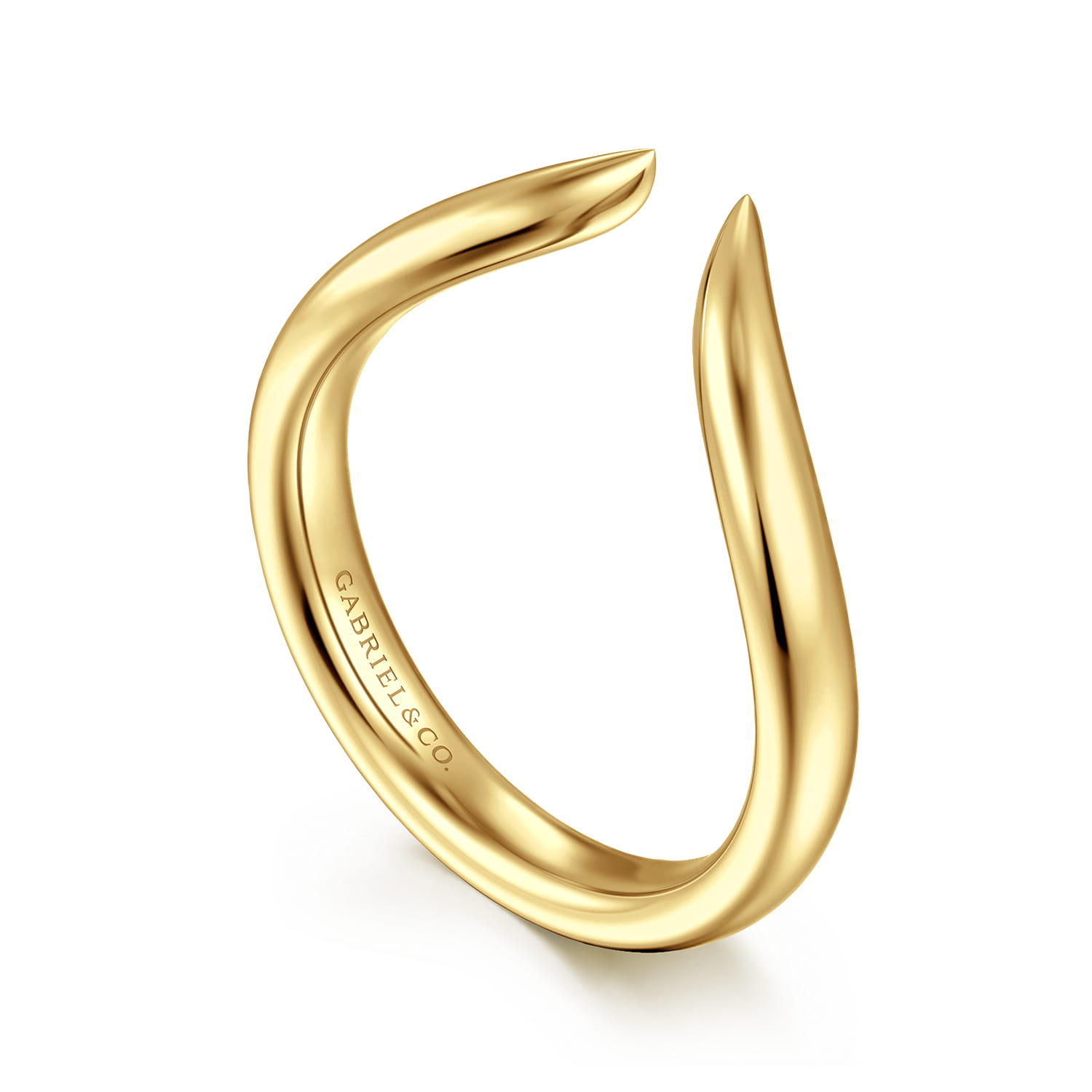 Curved Open Anniversary Band in 14K Yellow Gold, photograph 3