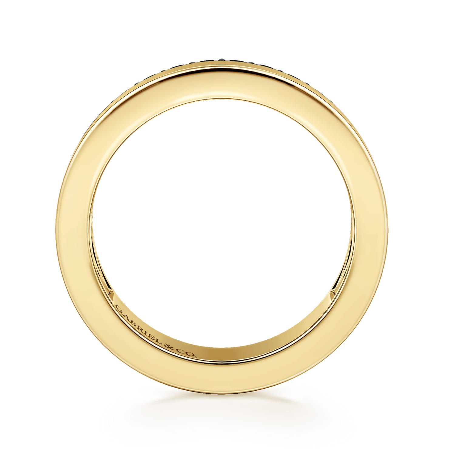 5mm Black Diamond Anniversary Cigar Band in 14K Yellow Gold, photograph 2