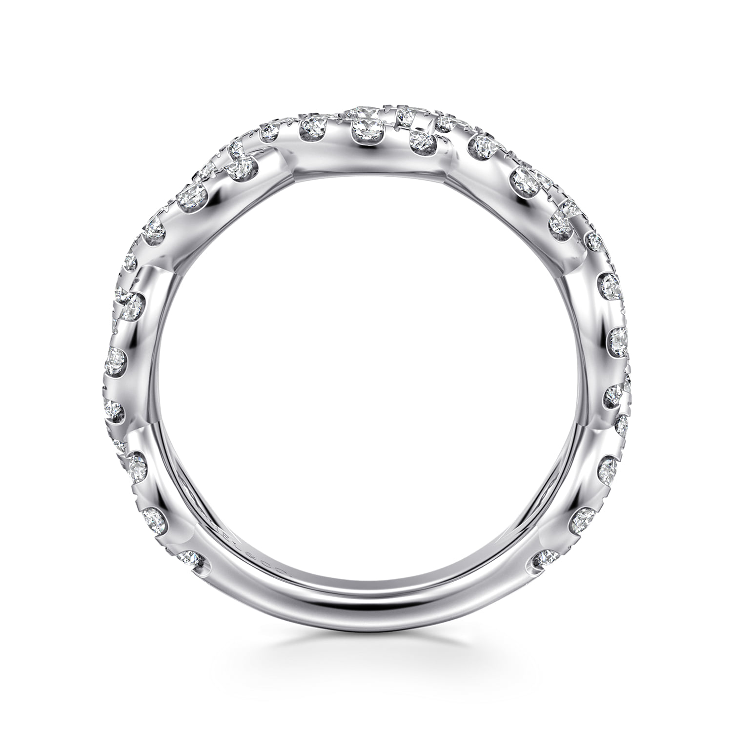 Twisted Diamond Anniversary Band in 14K White Gold, photograph 2