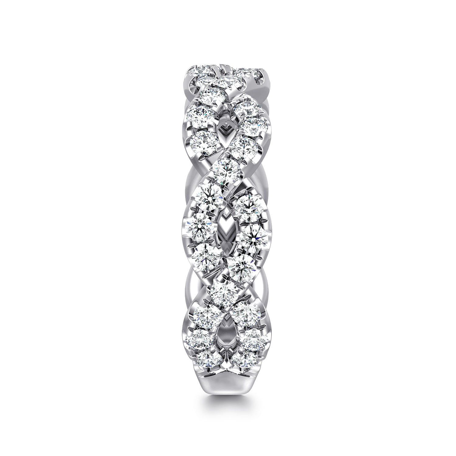 Twisted Diamond Anniversary Band in 14K White Gold, photograph 4