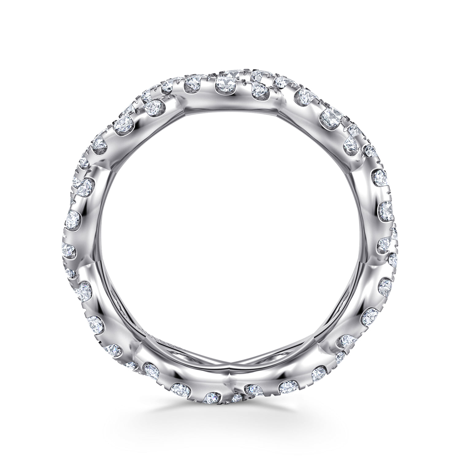 Twisted Diamond Anniversary Band in 14K White Gold, photograph 2