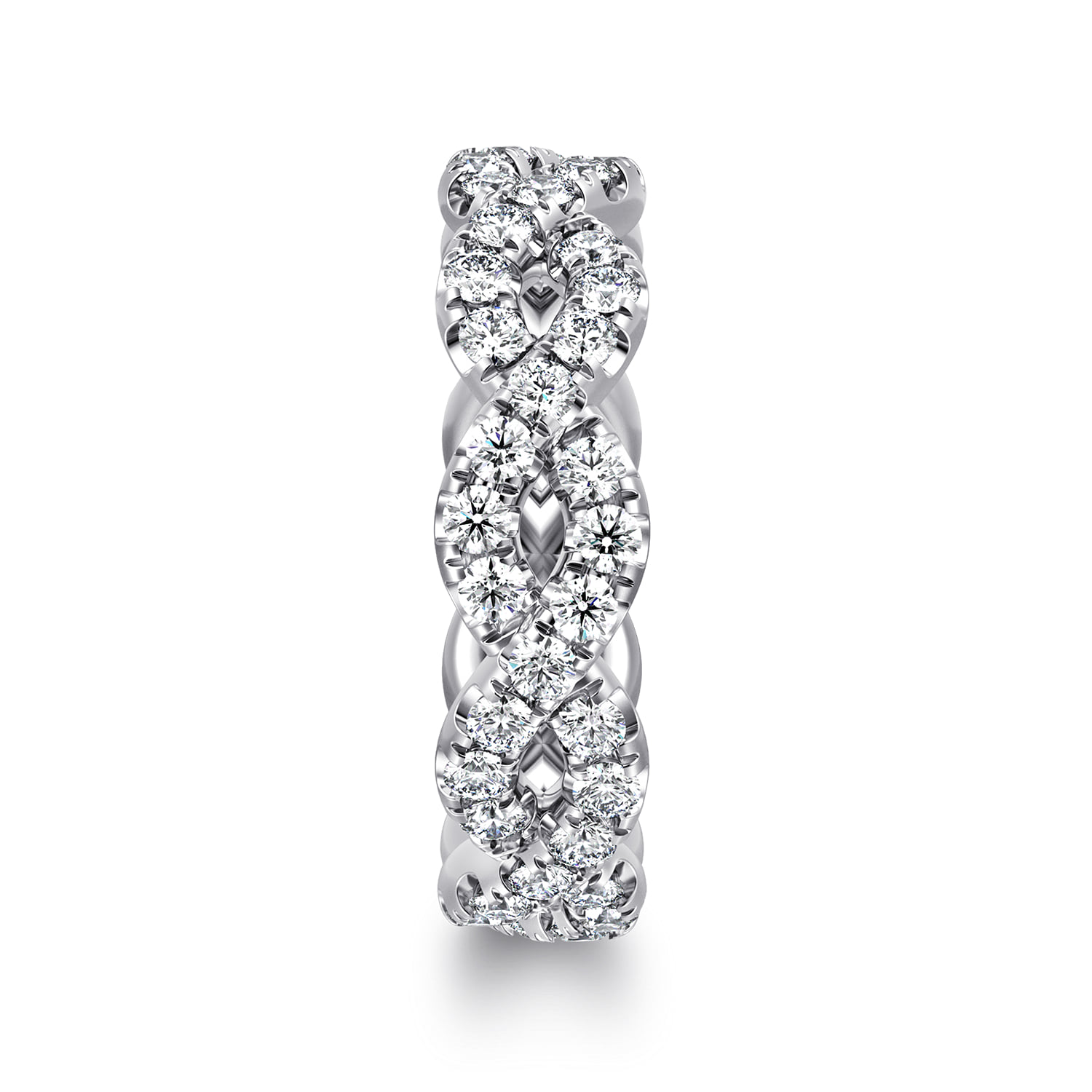 Twisted Diamond Anniversary Band in 14K White Gold, photograph 4