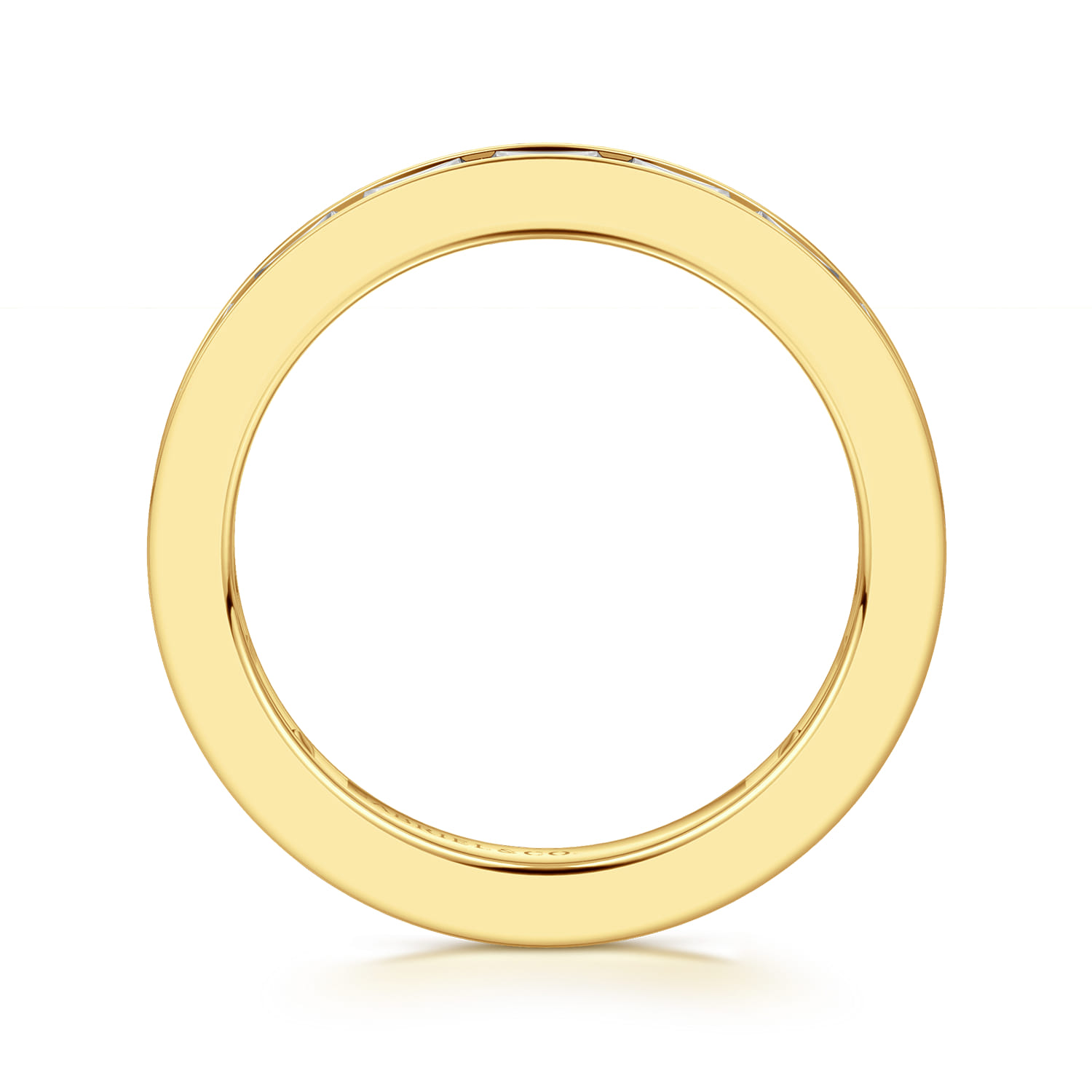 Channel Set Baguette Diamond Eternity Band in 14K Yellow Gold, photograph 2