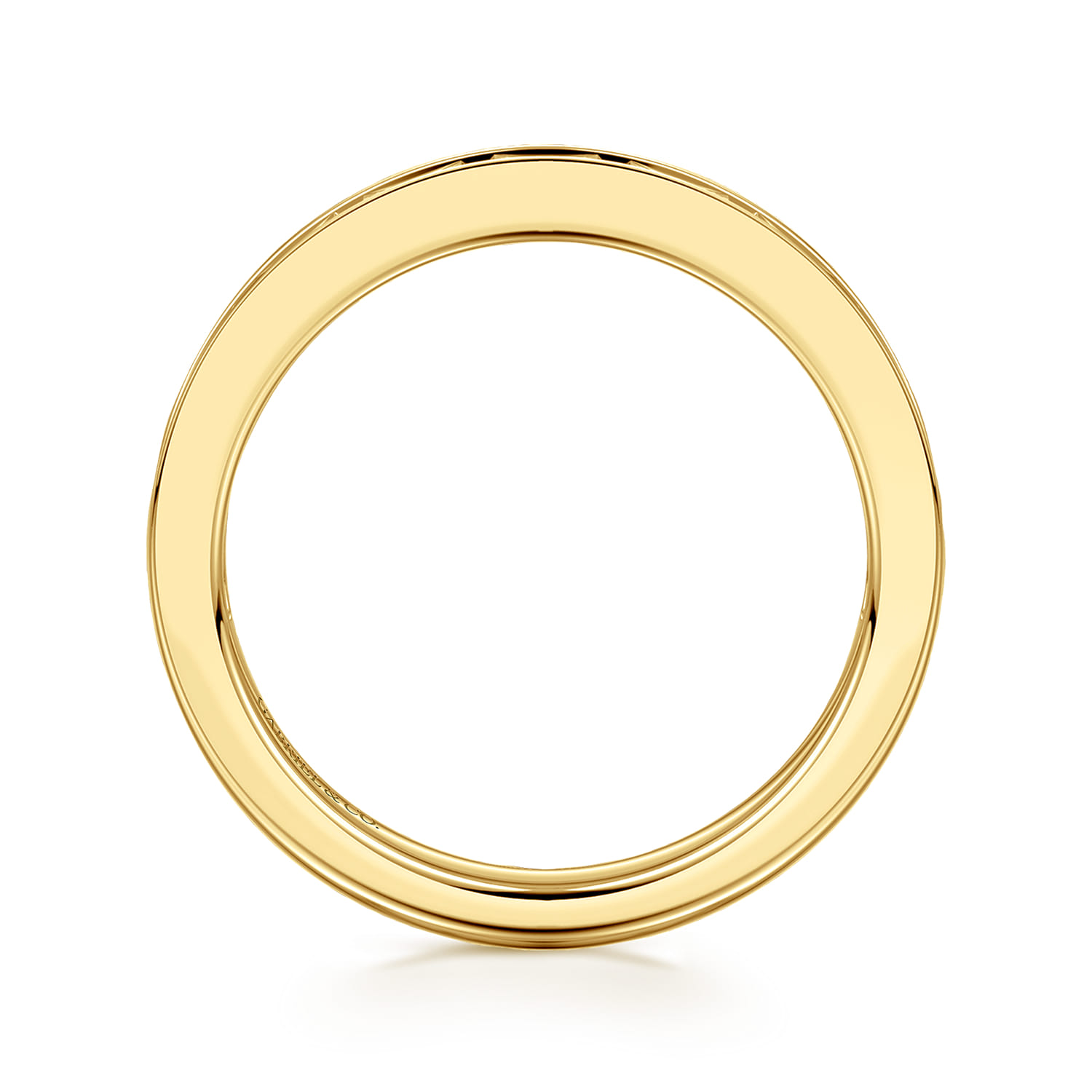 Channel Set Baguette Diamond Wedding Band in 14K Yellow Gold, photograph 2
