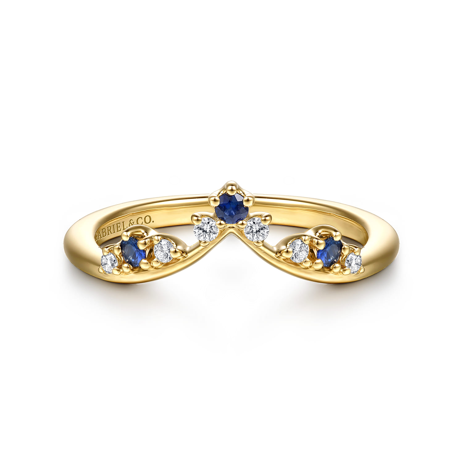 Prong Set Sapphire and Diamond Anniversary Band