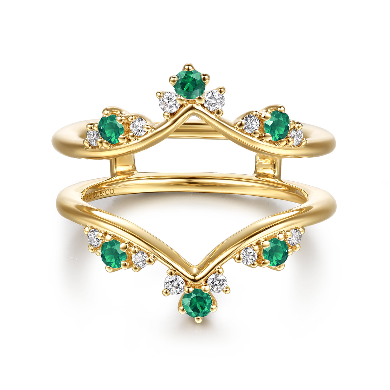 Prong Set Emerald and Diamond Ring Enhancer