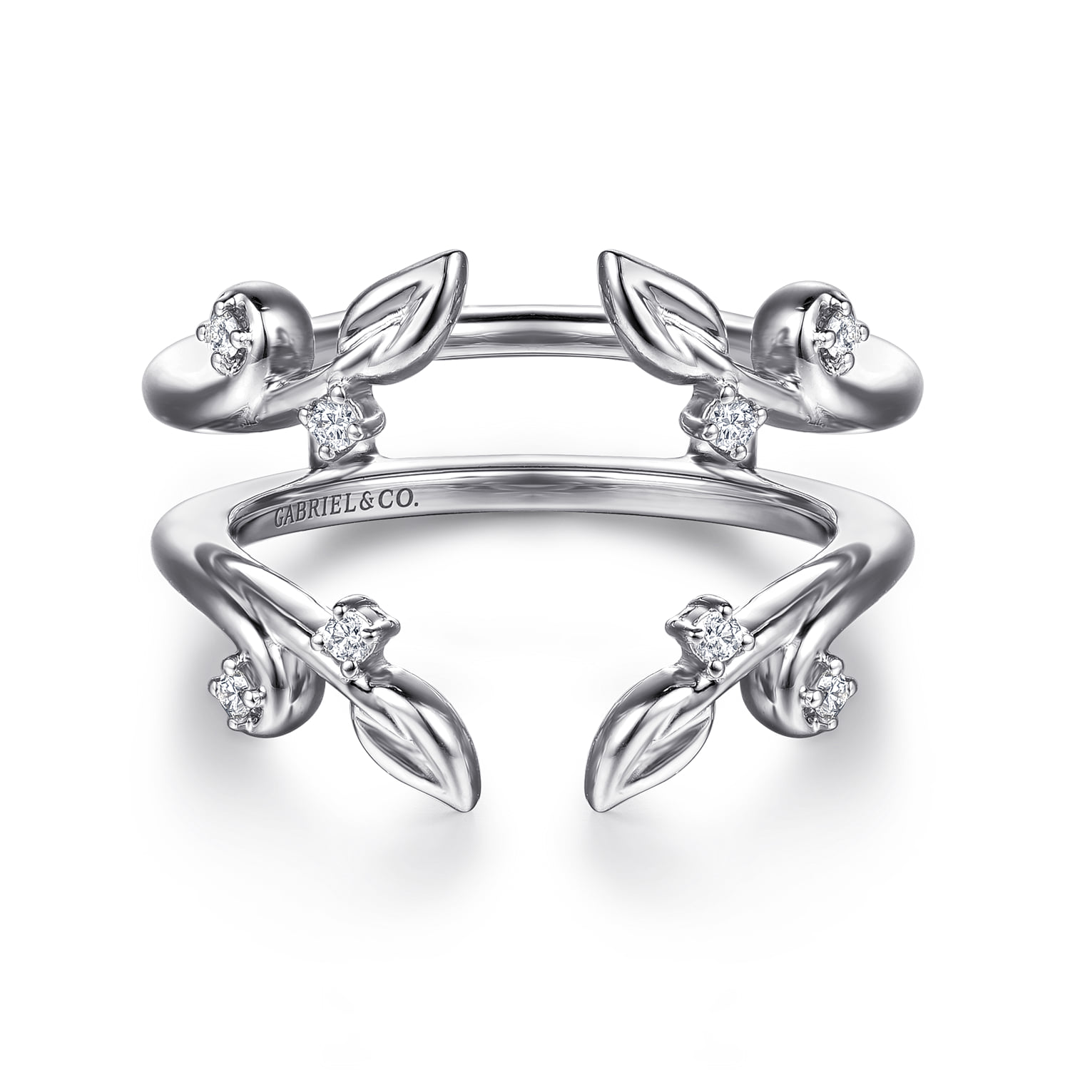Prong set Diamond Ring Enhancer in 14K White Gold
