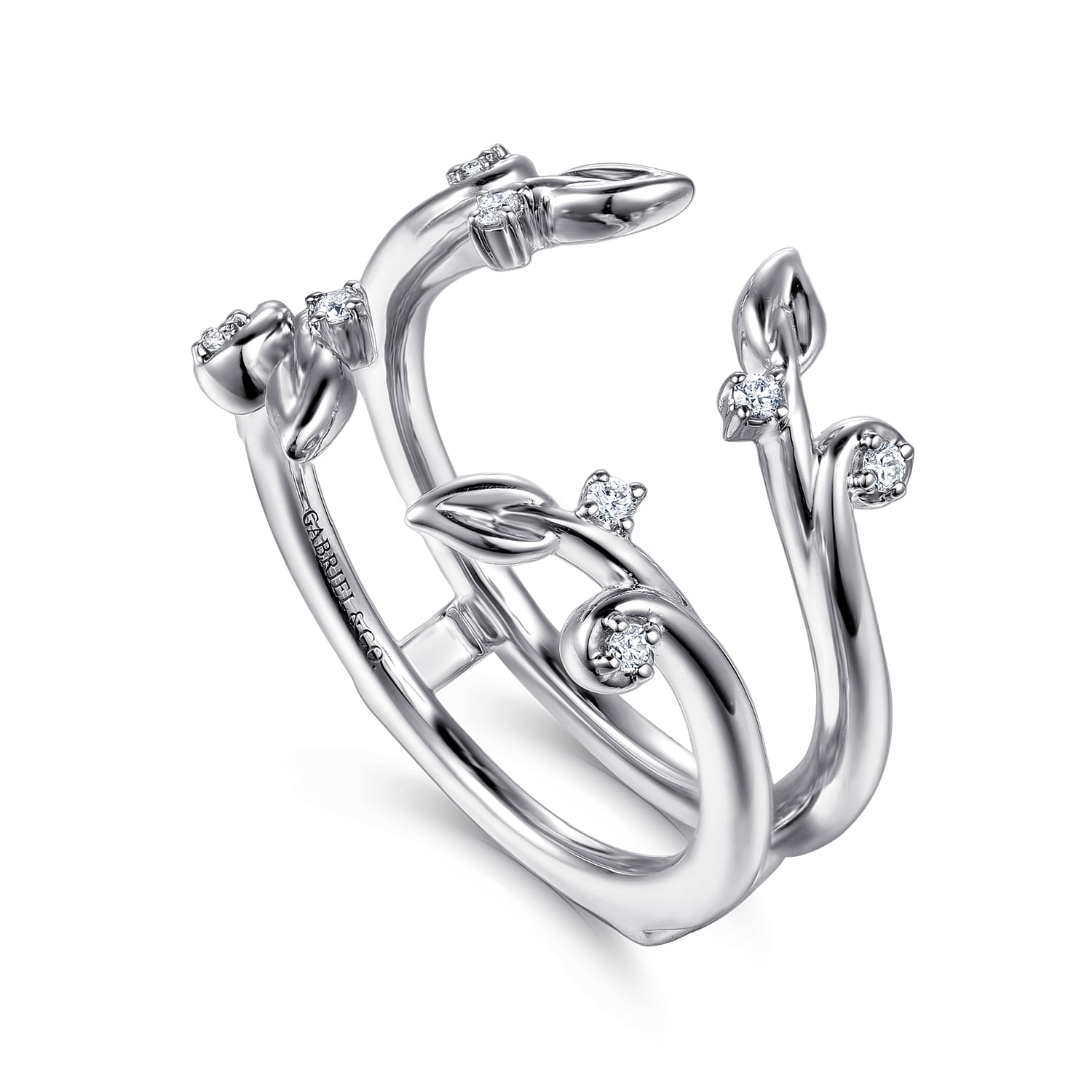 Prong set Diamond Ring Enhancer in 14K White Gold, photograph 3