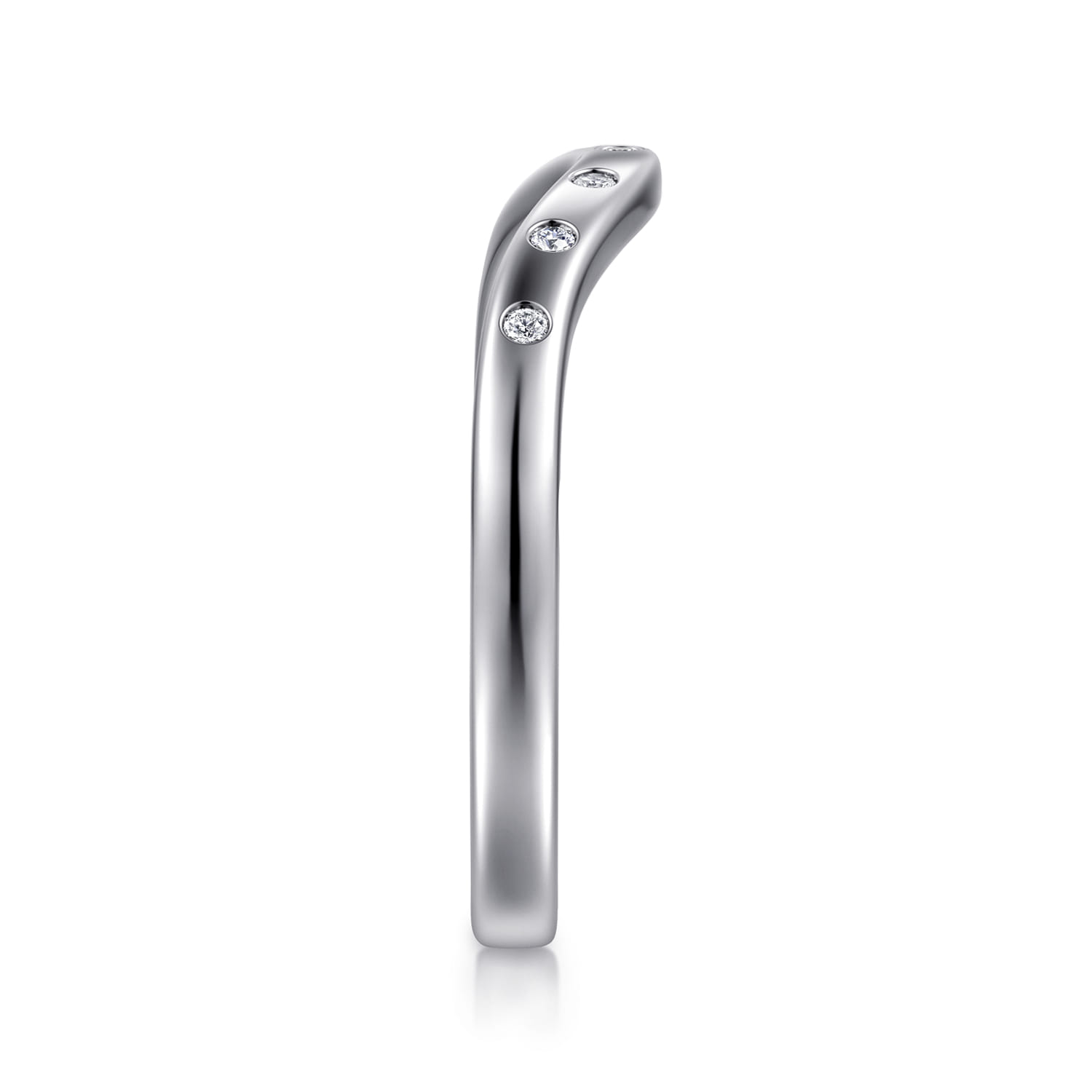 Bezel 7 Stone Diamond Anniversary Band in 14K White Gold, photograph 4