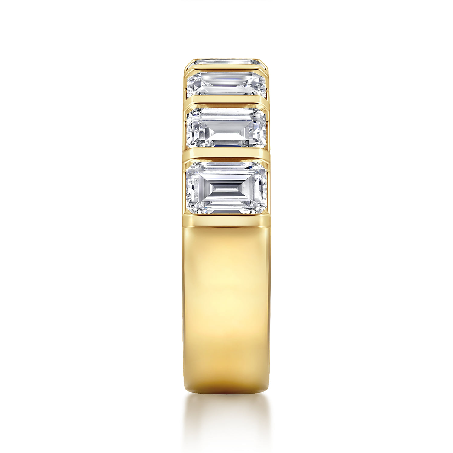 Bar Set Diamond Anniversary Band in 14K Yellow Gold, photograph 4