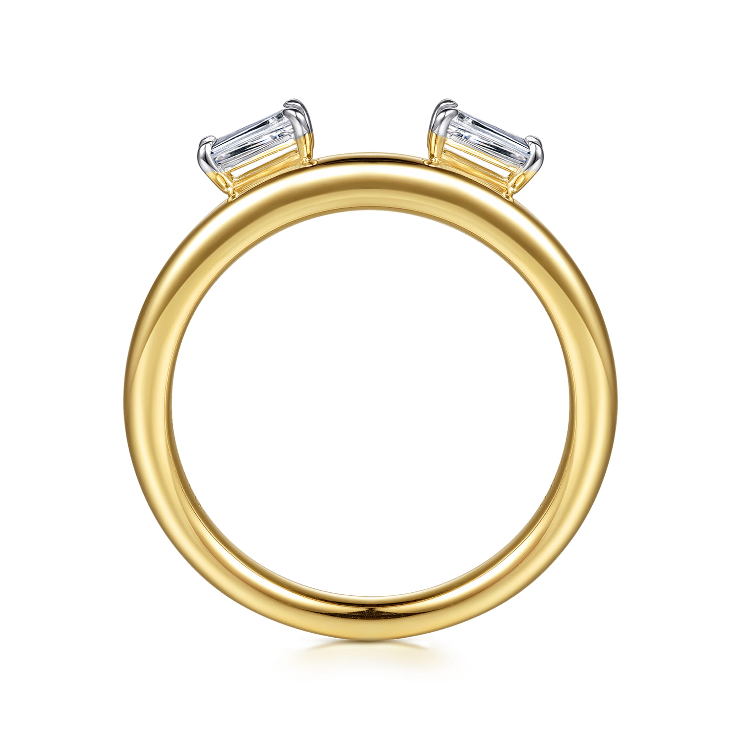 Prong Setting Baguette Tapered Diamond Enhancer in 14K Yellow Gold, photograph 2