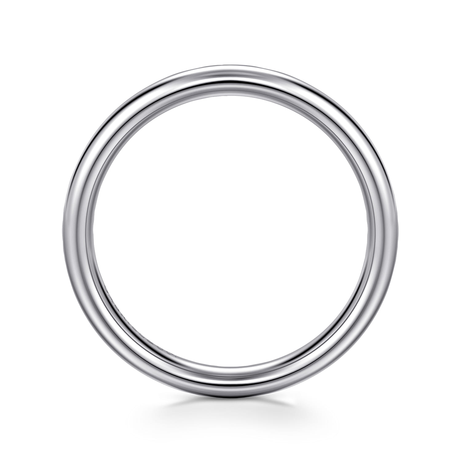 3MM Plain Wedding Band in 14K White Gold, photograph 2