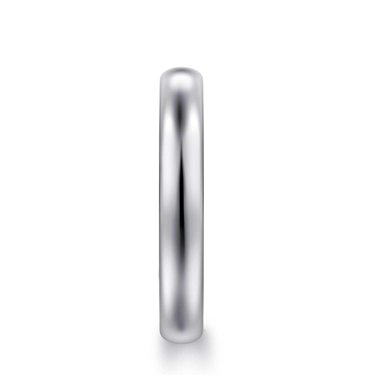 3MM Plain Wedding Band in 14K White Gold, photograph 4