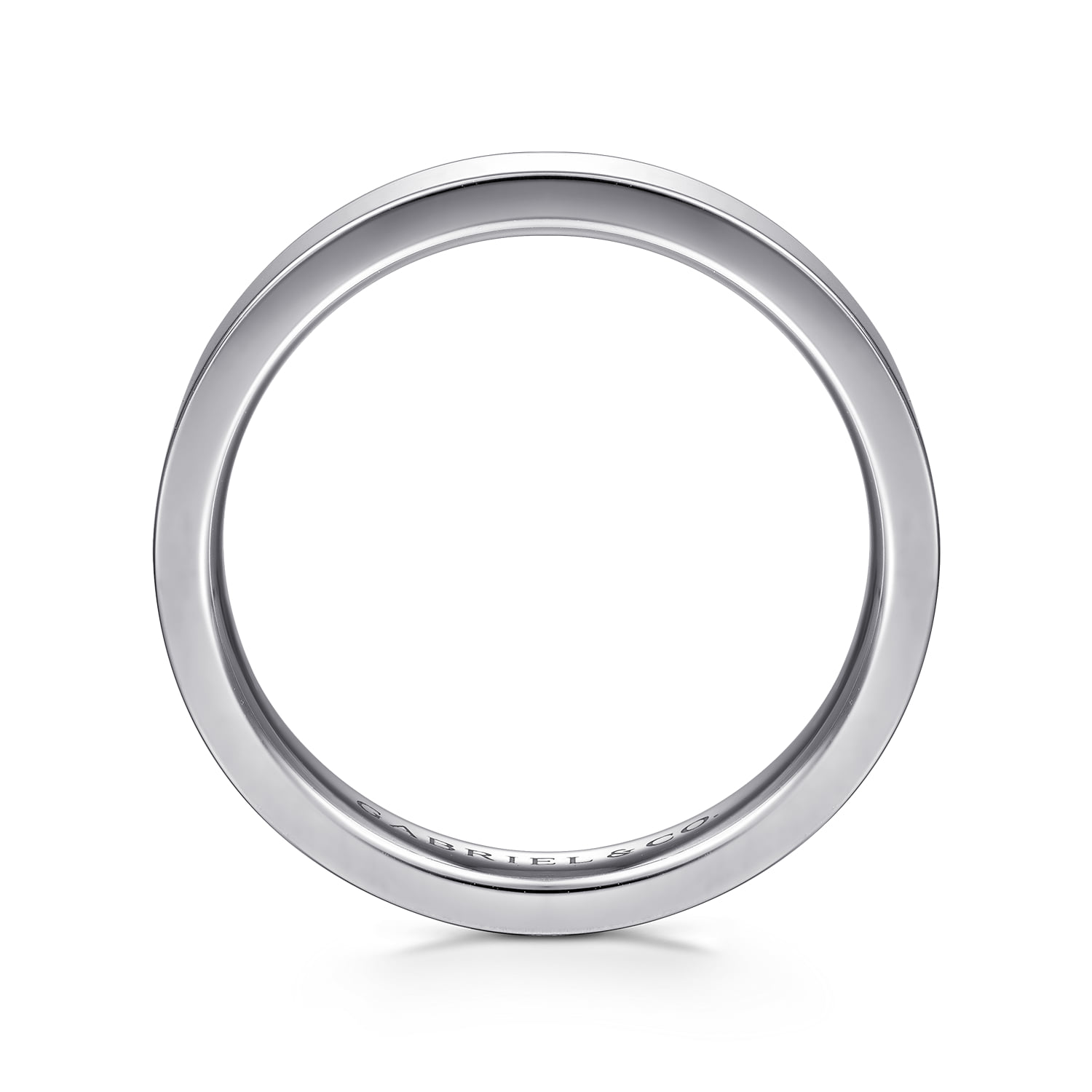 3mm High Polished Cigar Band in 14K White Gold, photograph 2