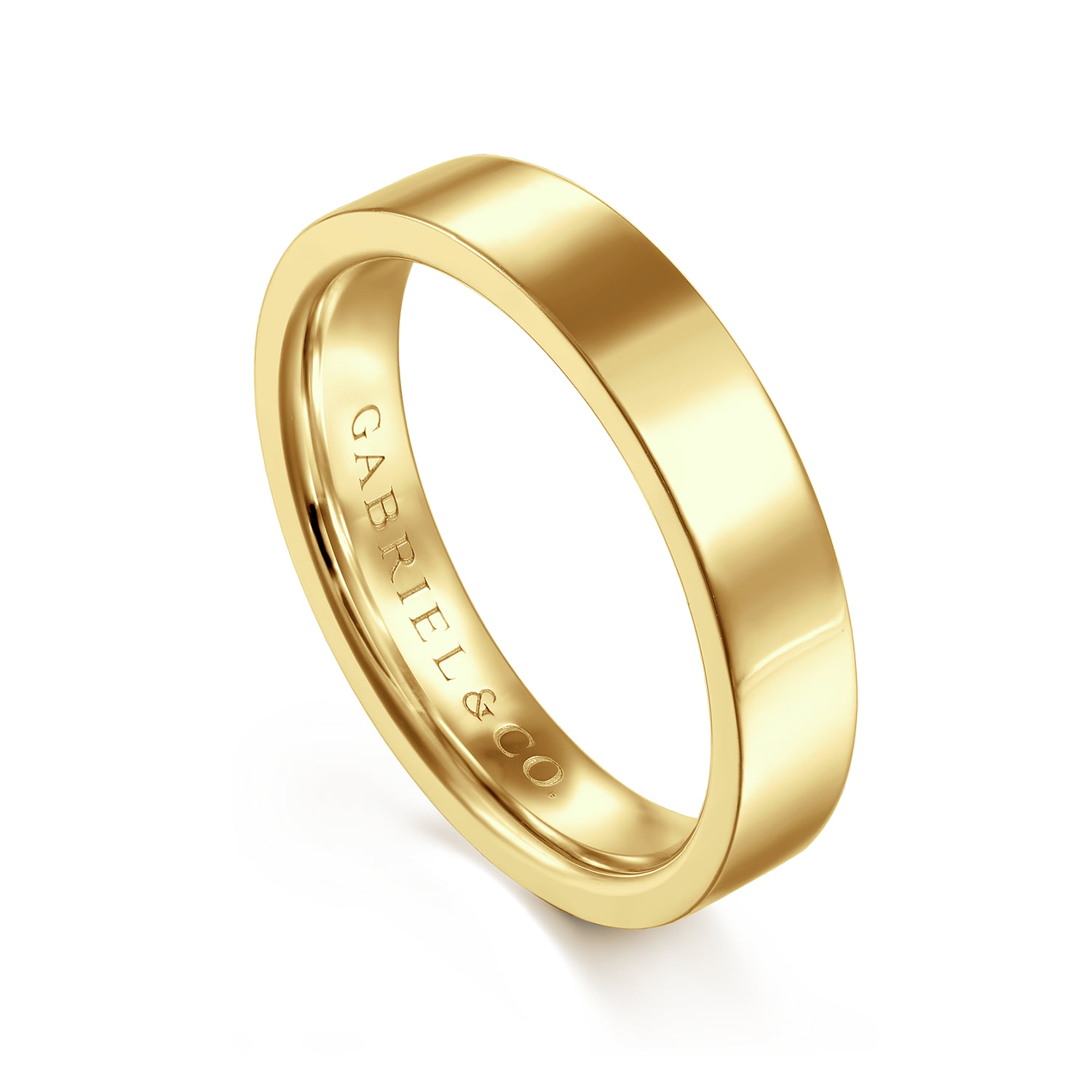 4mm High Polished Cigar Band in 14K Yellow Gold, photograph 3