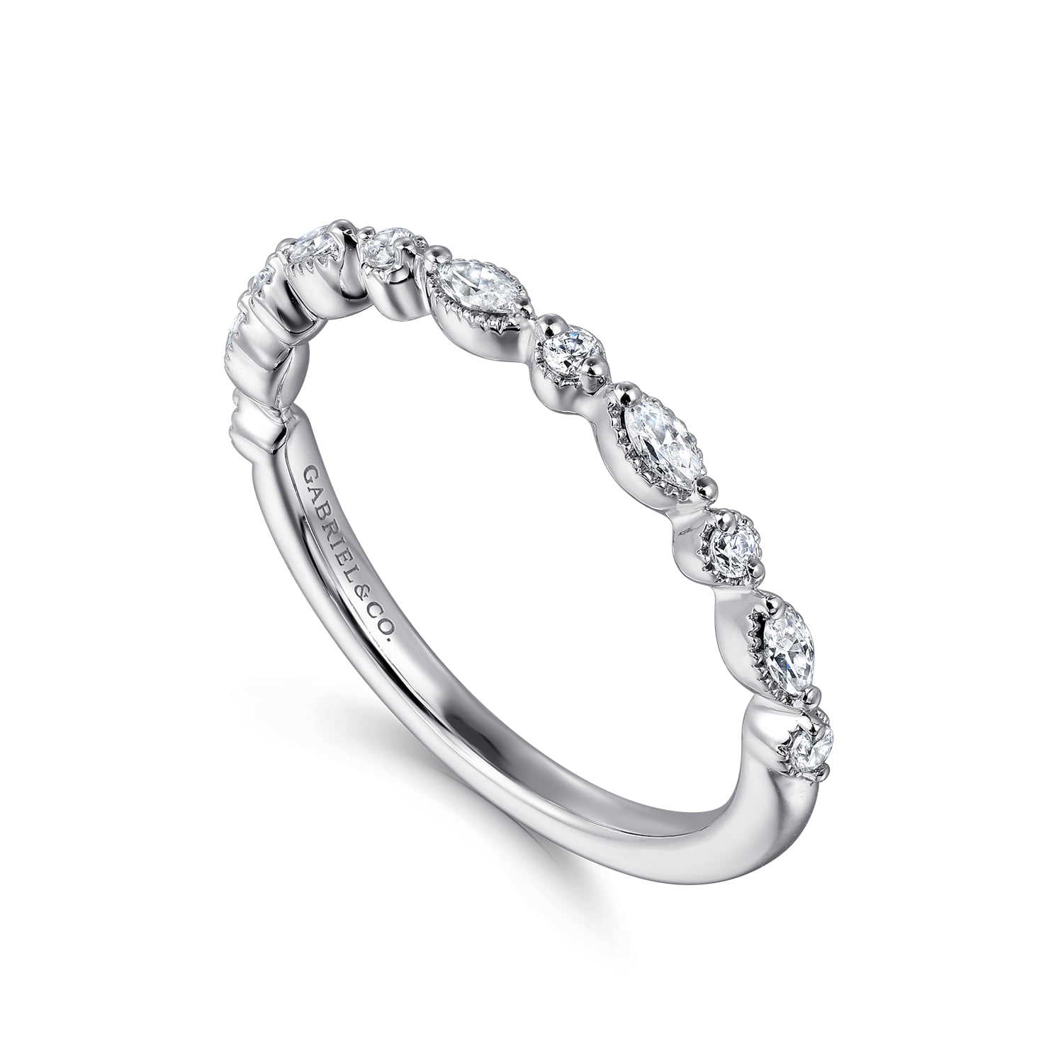 Diamond Anniversary Band in 14K White Gold, photograph 3