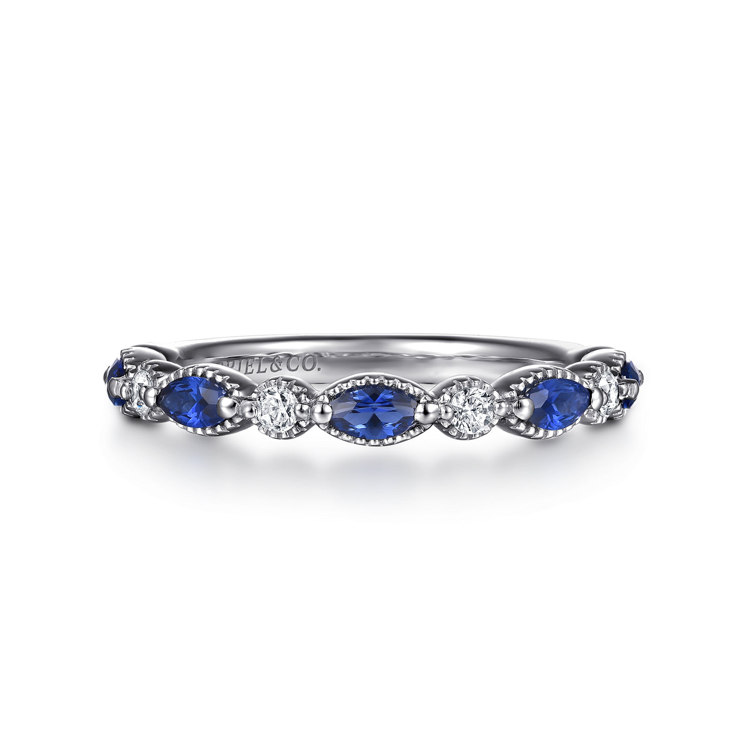 Diamond Sapphire Anniversary Band