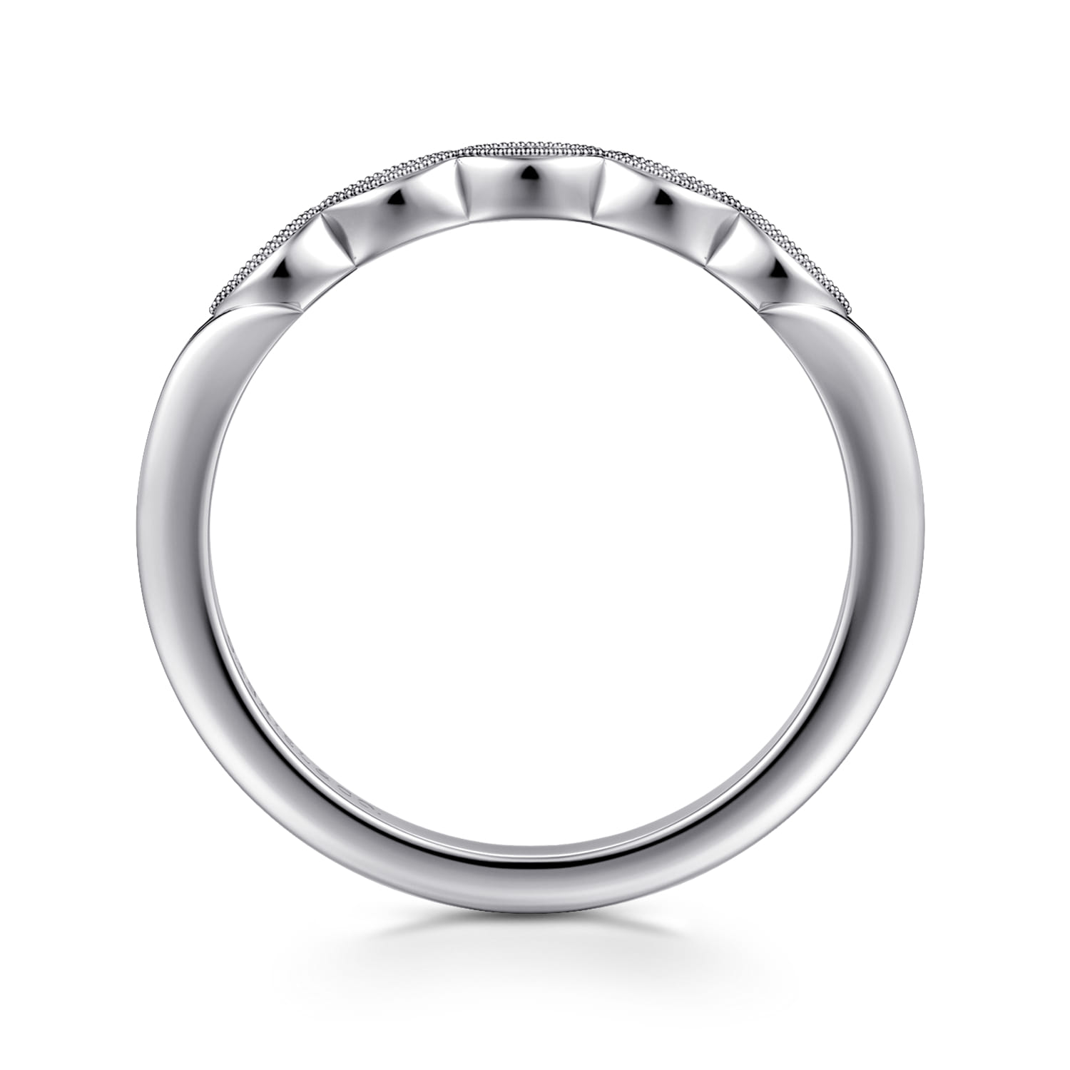 Pave Diamond Anniversary Band in 14K White Gold, photograph 2