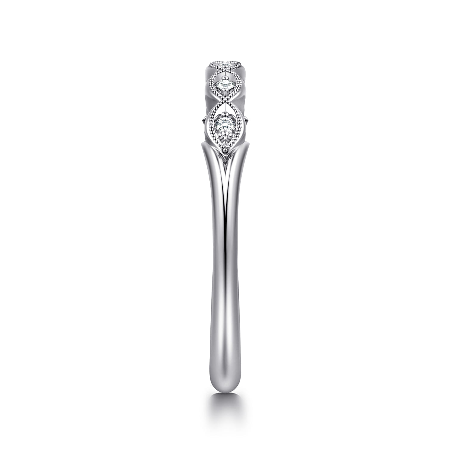 Pave Diamond Anniversary Band in 14K White Gold, photograph 4