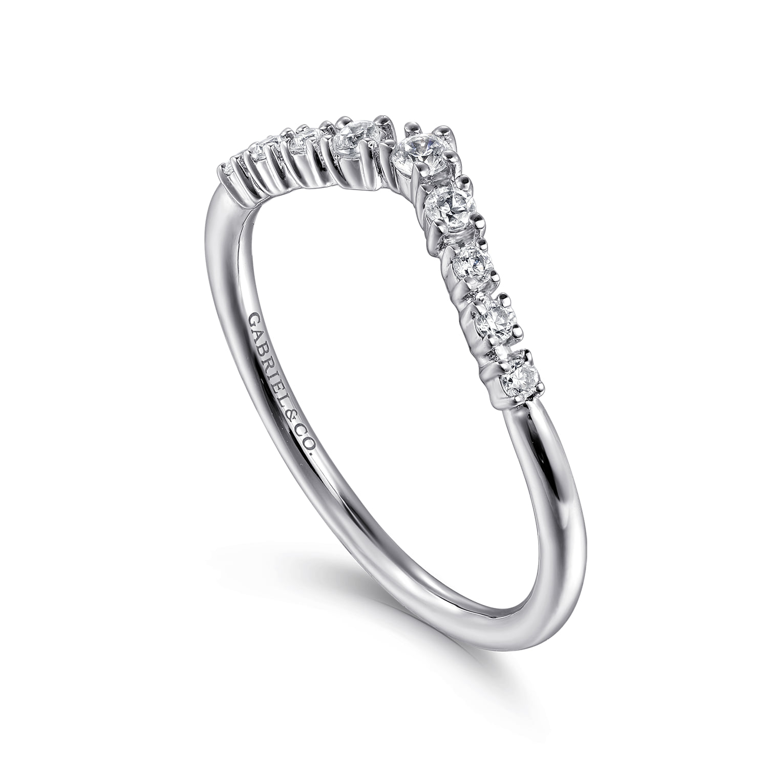 Prong Set Diamond Anniversary Band in 14K White Gold, photograph 3