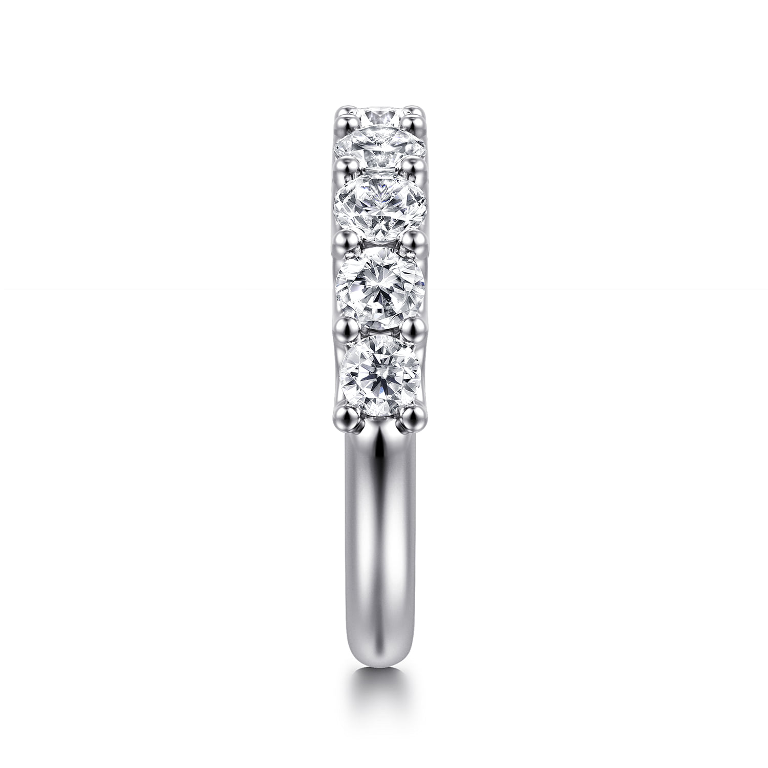 Scallop Setting Diamond Anniversary Band in 14K White Gold, photograph 4
