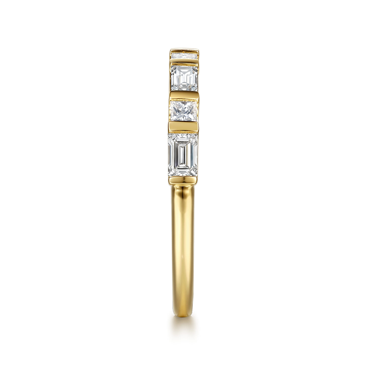 Prong Setting and Channel Setting Diamond Wedding Band in 14K Yellow Gold, photograph 4