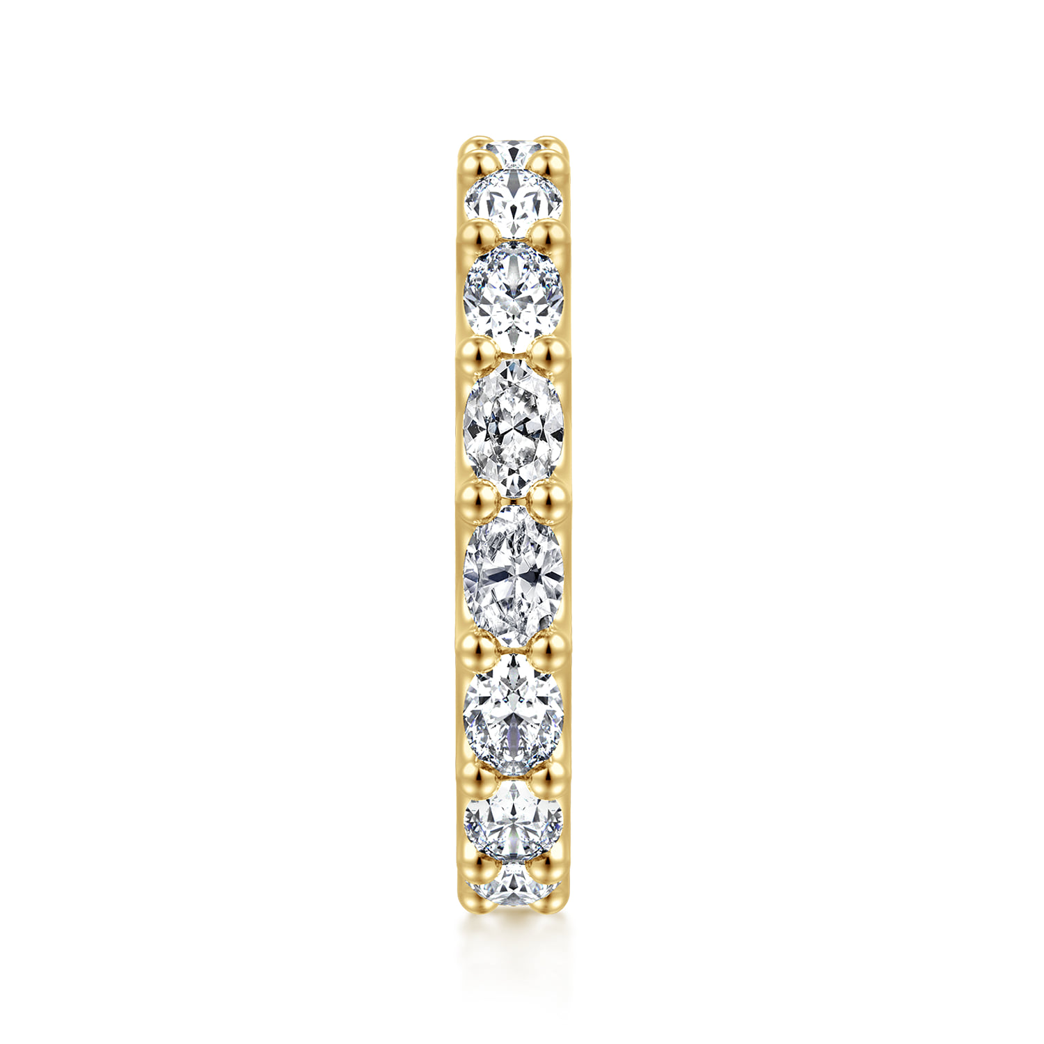 Scallop Setting East West Diamond Eternity Band in 14K Yellow Gold, photograph 4