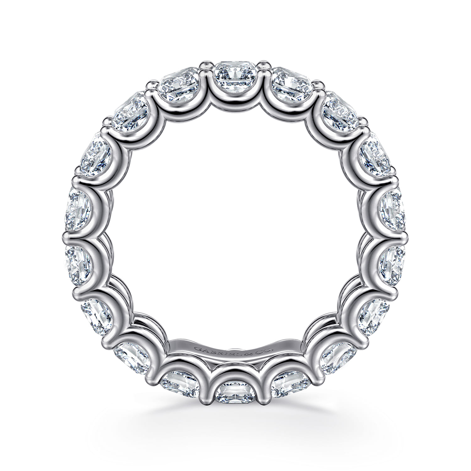 Scallop Setting Diamond Eternity Band in 14K White Gold, photograph 2