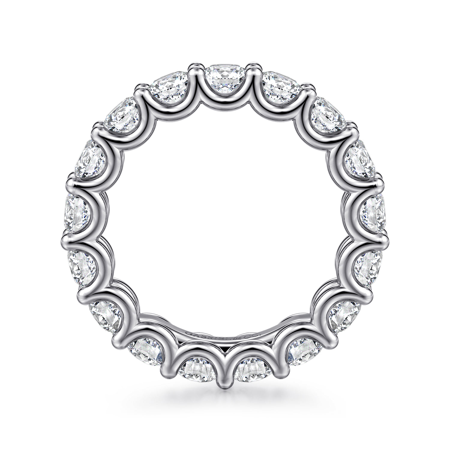 Scallop Setting Diamond Eternity Band in 14K White Gold, photograph 2