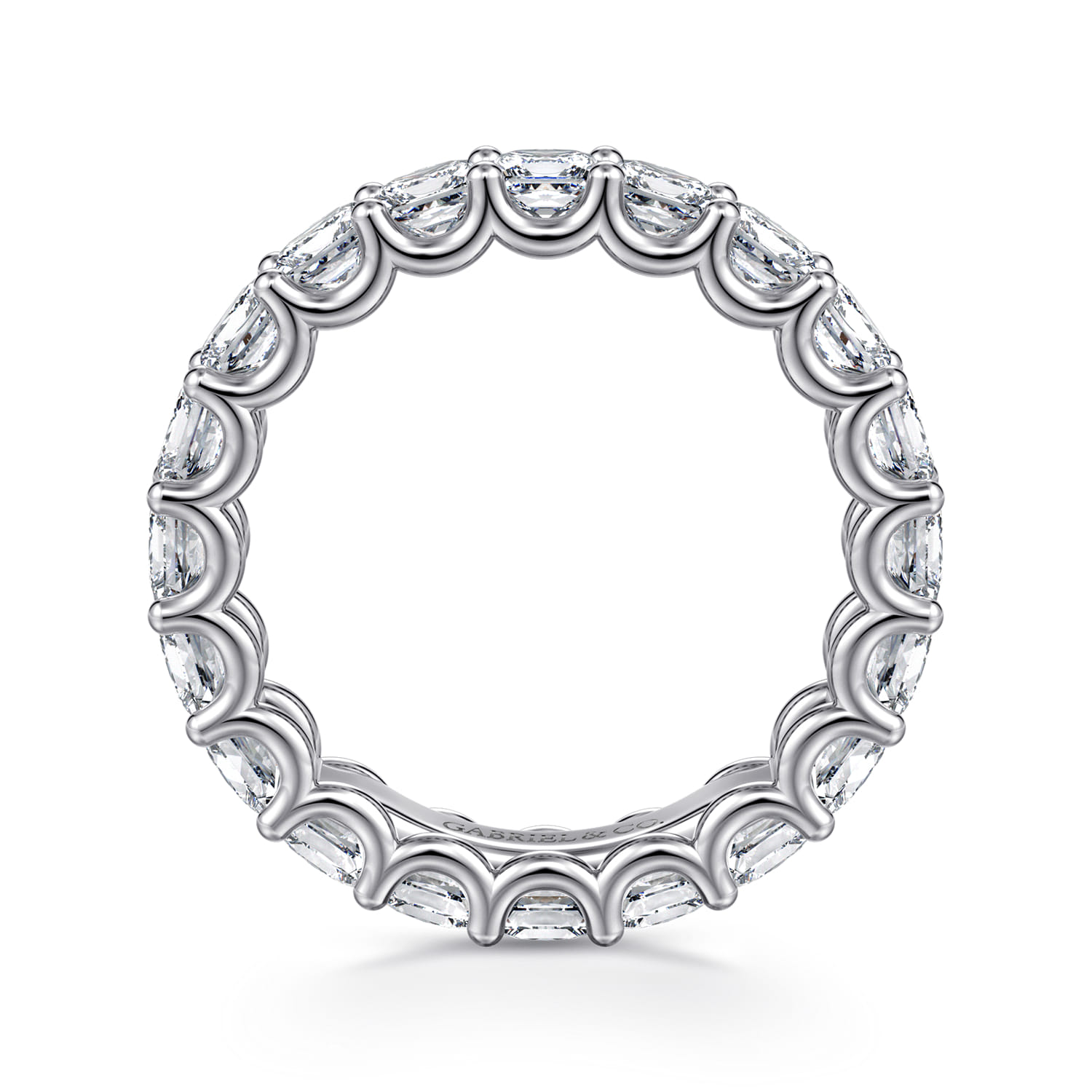 Scallop Setting Diamond Eternity Band in 14K White Gold, photograph 2
